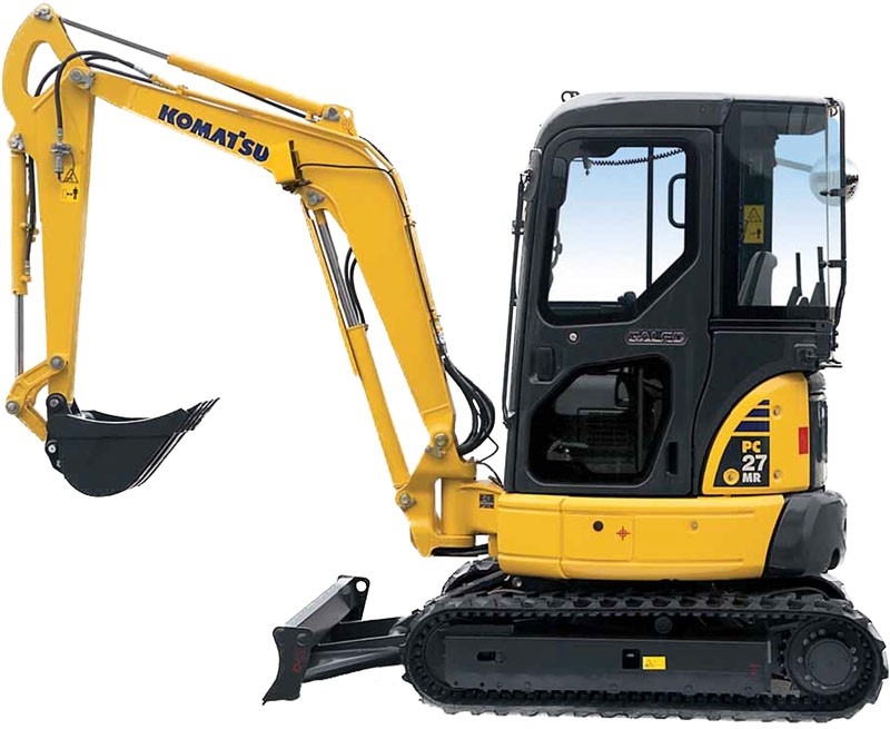 MINI CARGADORA KOMATSU CON BRAZO RETRO Y PALA CARGADORA